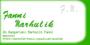 fanni marhulik business card